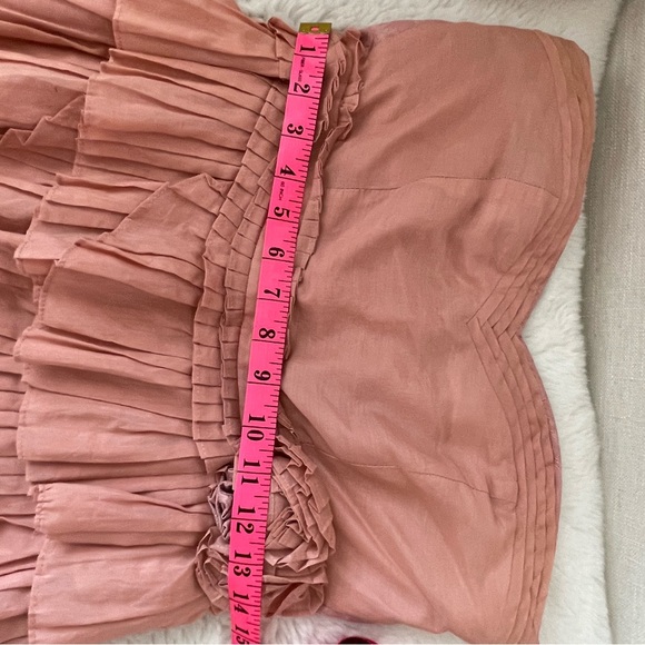 Strapless pink cotton and silk mini dress - Picture 7 of 10